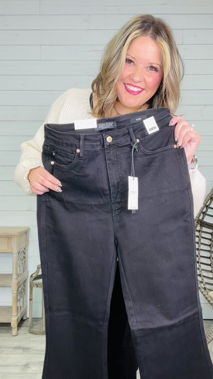 Judy Blue "Simple" Tummy Control Black Flares