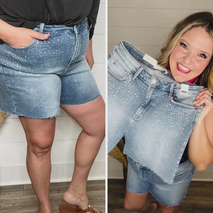 Judy Blue Broadway Bling Rhinestone Shorts