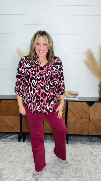 Judy Blue Burgundy Front Seam Straight Leg Jeans