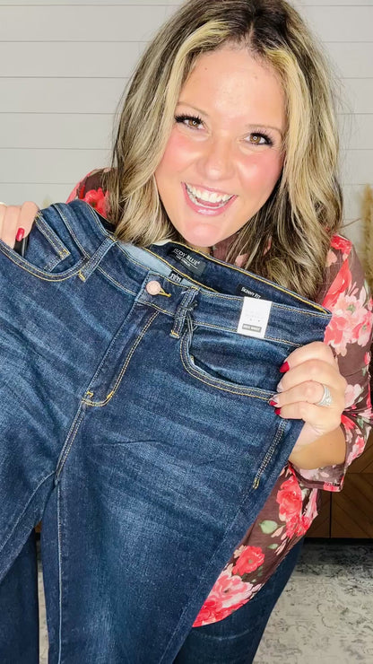 Judy Blue "Giving Me Life" Dark Skinny Jeans