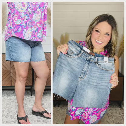Judy Blue "Play Games" Mid Thigh Judy Blue Shorts