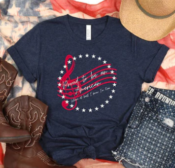 "Proud To Be An American" Graphic Tee-Lola Monroe Boutique