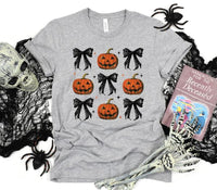 "Pumpkin & Bows" Graphic Tee-Lola Monroe Boutique