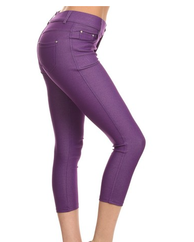 Trouser that Feel Like Jeggings Capris (Purple)