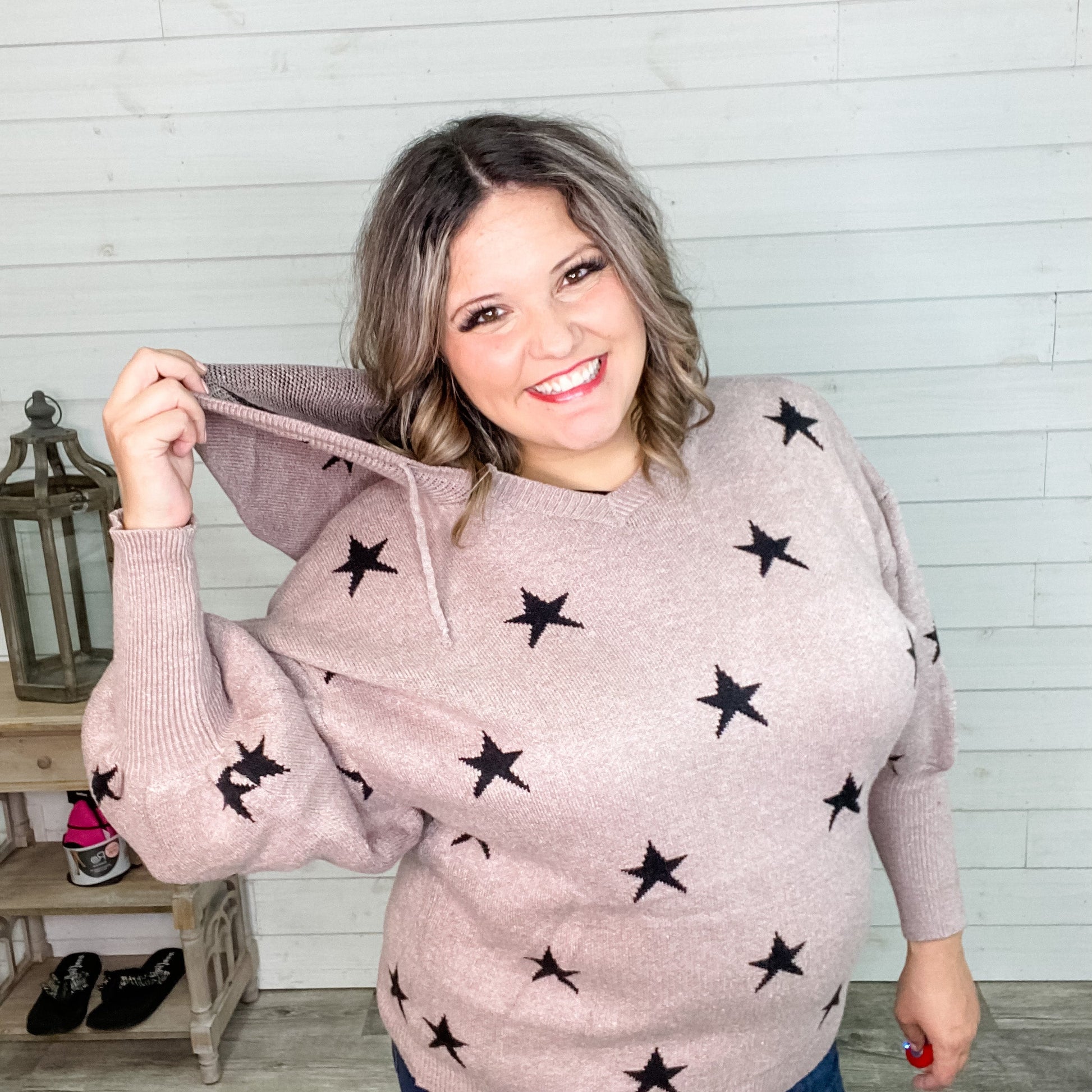 "Quigley" Hooded Balloon Sleeve Sweater