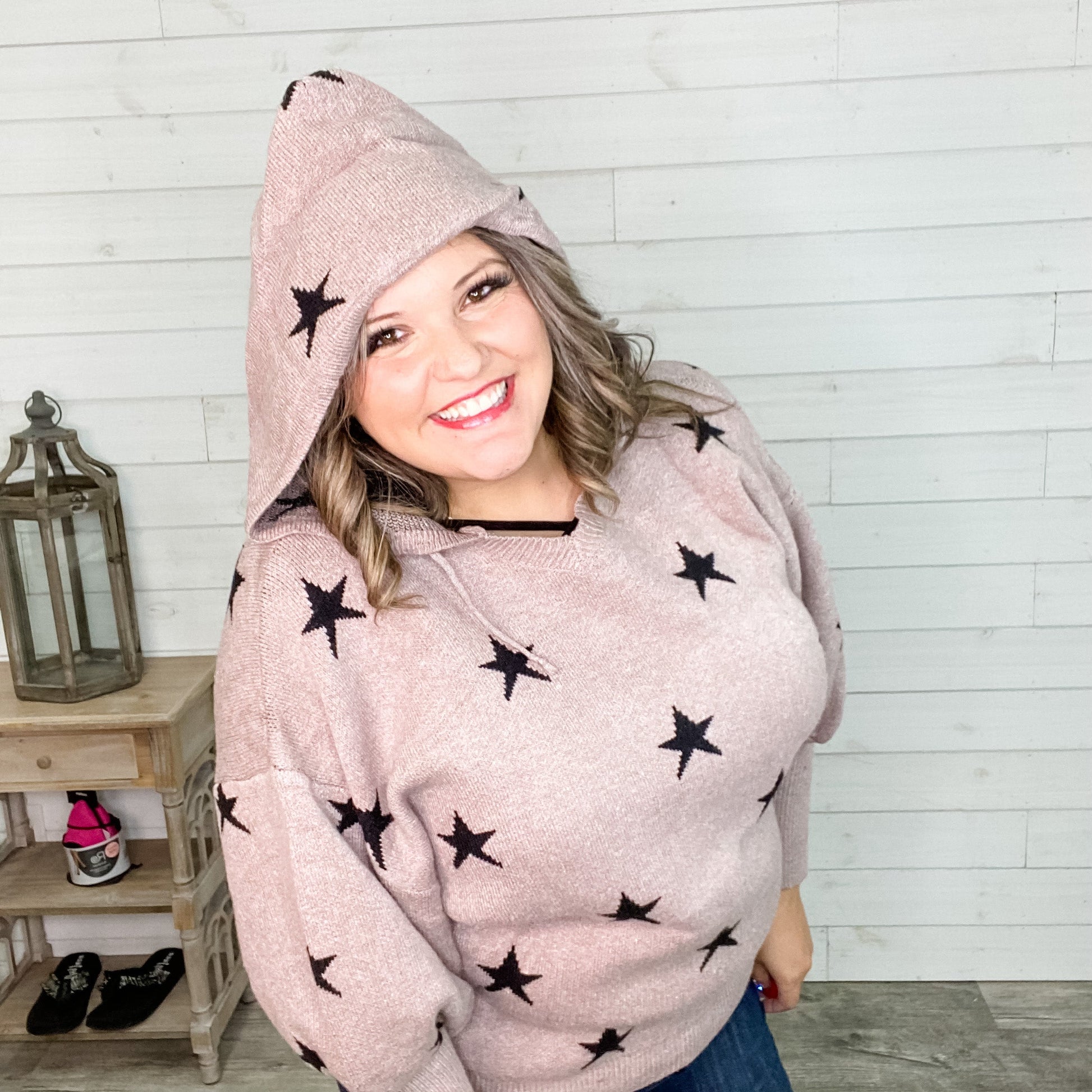 "Quigley" Hooded Balloon Sleeve Sweater
