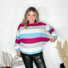 "Quote" Long Sleeve Striped Sweater-Lola Monroe Boutique