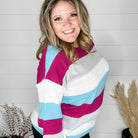 "Quote" Long Sleeve Striped Sweater-Lola Monroe Boutique