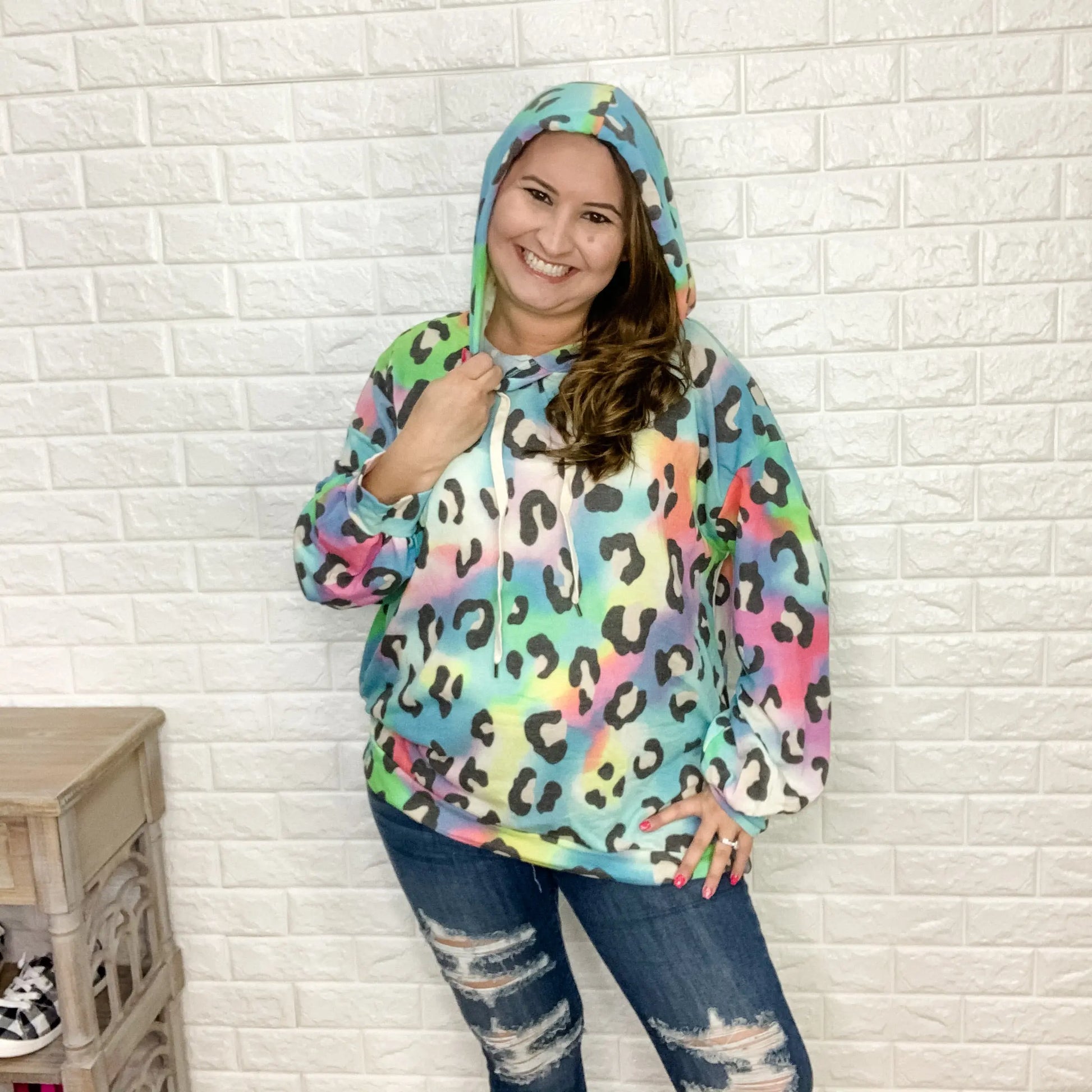 "Radical Rainbow" Animal Print Hoodie