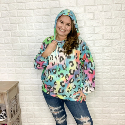 "Radical Rainbow" Animal Print Hoodie