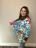 "Radical Rainbow" Animal Print Lounge Top-Lola Monroe Boutique