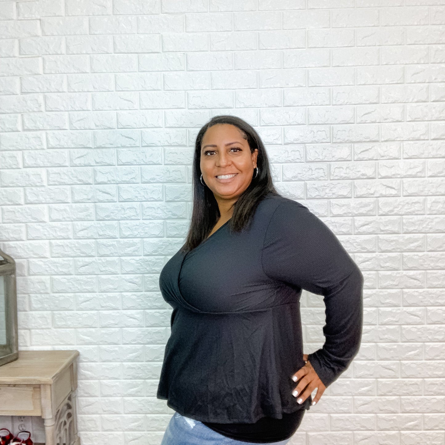 "Raven" Long Sleeve Babydoll Top