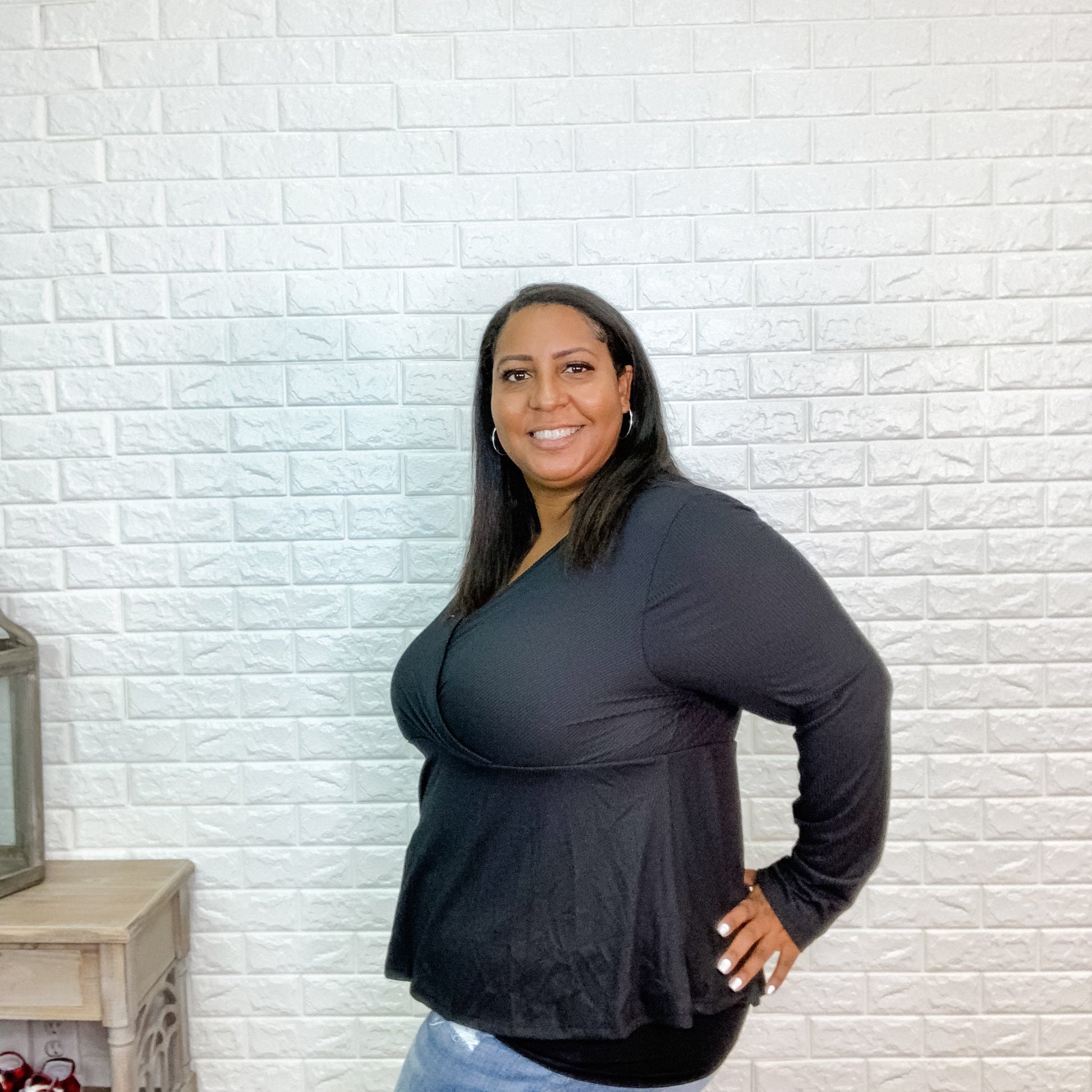 "Raven" Long Sleeve Babydoll Top