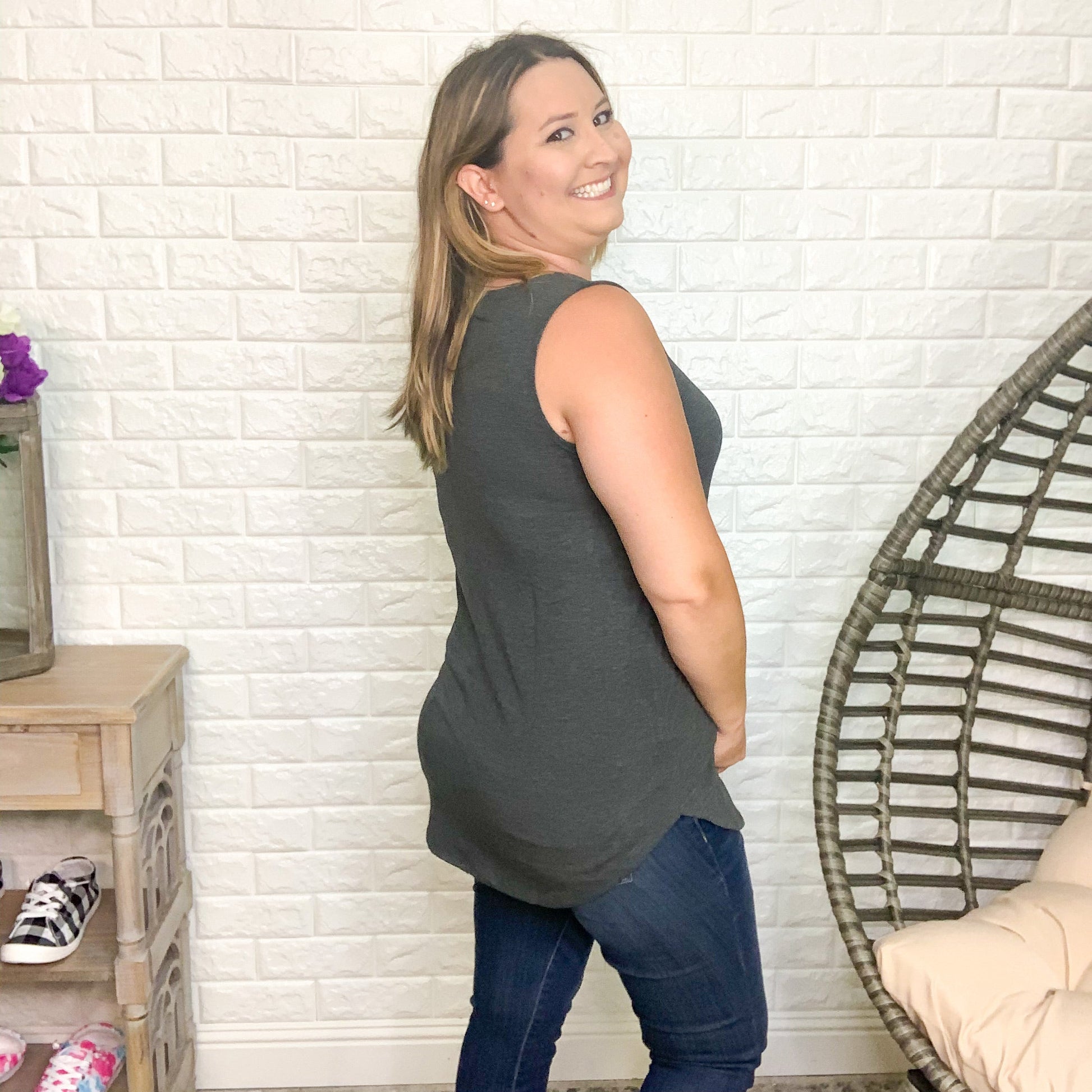 Relaxed Fit Tank with Animal Pocket (Multiple Colors)
