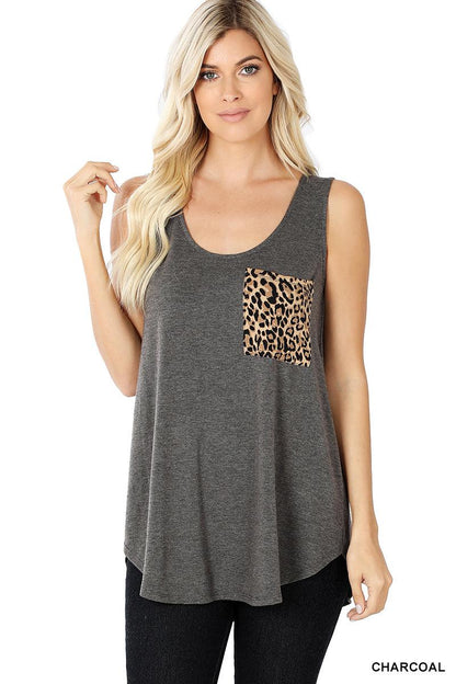 Relaxed Fit Tank with Animal Pocket (Multiple Colors)