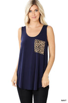 Relaxed Fit Tank with Animal Pocket (Multiple Colors)-Lola Monroe Boutique