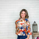 "Renata" Floral Long Sleeve with Back Tie Detail-Lola Monroe Boutique