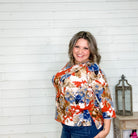 "Renata" Floral Long Sleeve with Back Tie Detail-Lola Monroe Boutique