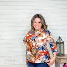 "Renata" Floral Long Sleeve with Back Tie Detail-Lola Monroe Boutique