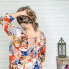 "Renata" Floral Long Sleeve with Back Tie Detail-Lola Monroe Boutique