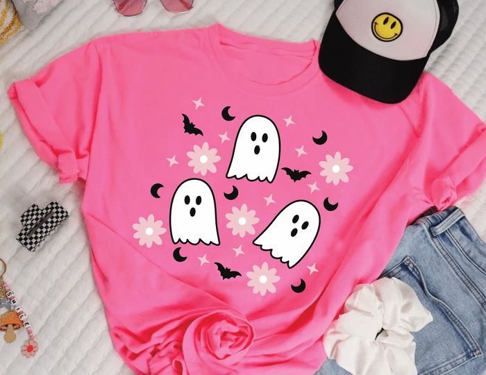 "Retro Ghost" Graphic Tee-Lola Monroe Boutique