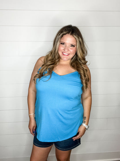 Reversible Spaghetti Strap Tank (Deep Sky)