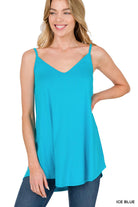 Reversible Spaghetti Strap Tank (Ice Blue)-Lola Monroe Boutique