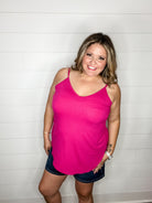 Reversible Spaghetti Strap Tank (Magenta)-Lola Monroe Boutique