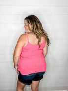 Reversible Spaghetti Strap Tank (Neon Coral Fuchsia)-Lola Monroe Boutique