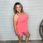 Reversible Spaghetti Strap Tank (Neon Coral Pink)-Lola Monroe Boutique