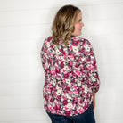 "Reynolds" Floral Lizzy 3/4 Sleeve Split Neck-Lola Monroe Boutique