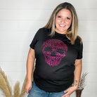 Rhinestone Sparkle Skull Tee-Lola Monroe Boutique