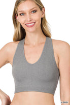 Ribbed Cropped Racerback Bralette Tank (Multiple Colors)-Lola Monroe Boutique