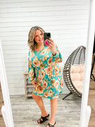 "Rico" Floral Long Sleeve Midi Dress-Lola Monroe Boutique