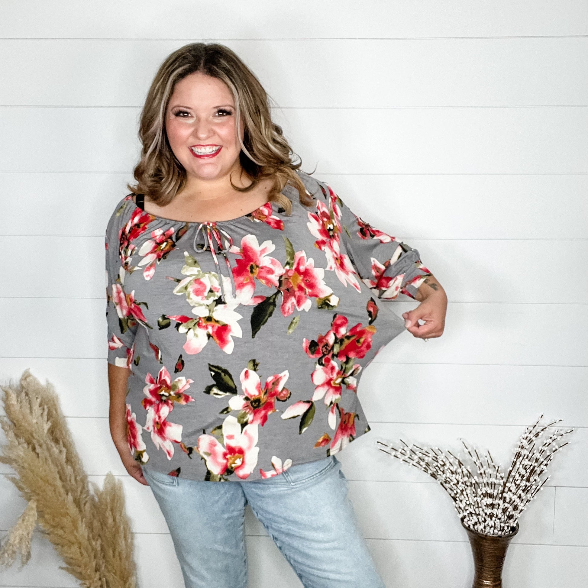 "Right Track" Floral Boho Style Top