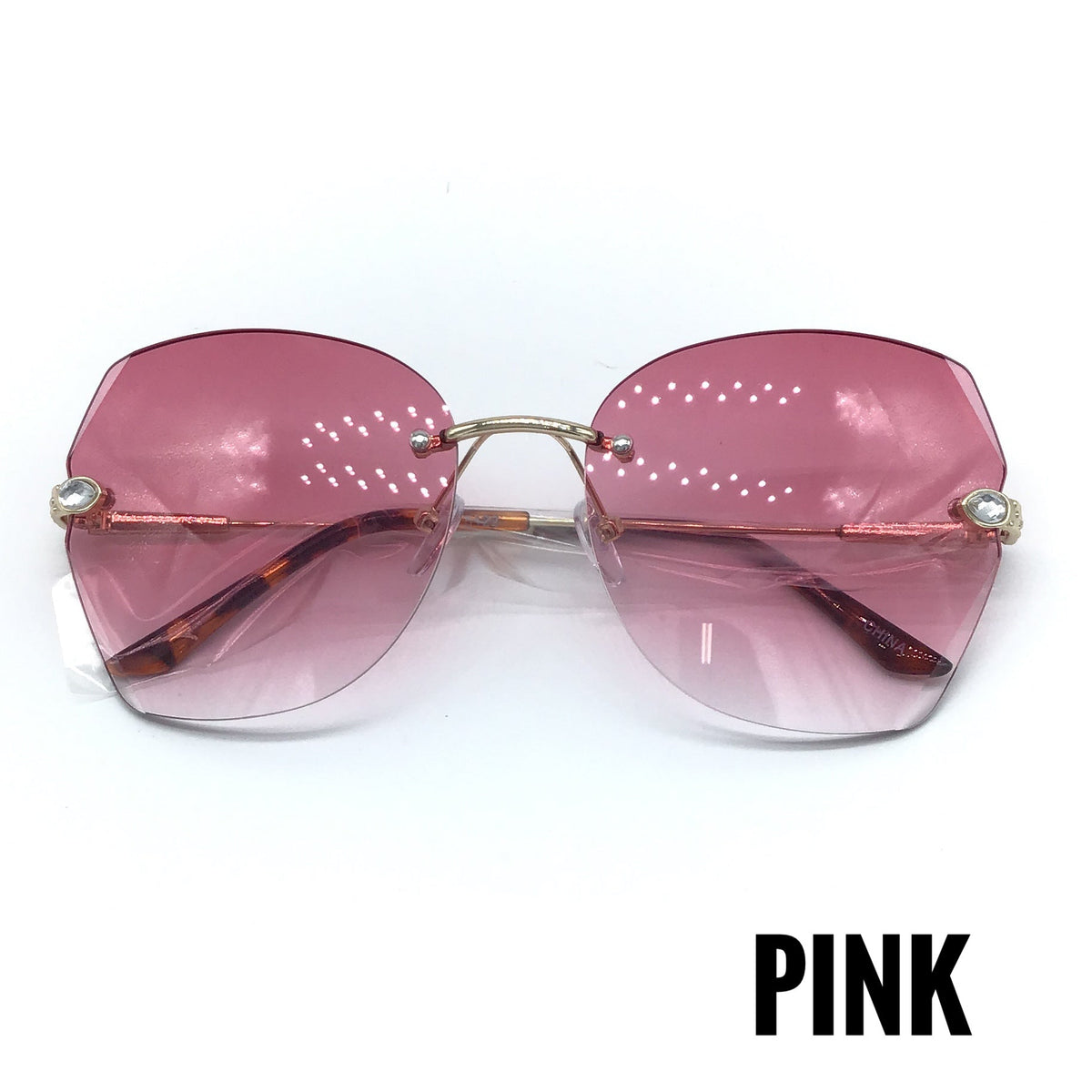 Rimless Rhinestone Accent Gradient Lens Sunglasses (Multiple Options)-Lola Monroe Boutique