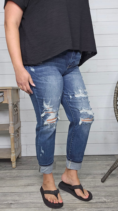 Judy Blue "Welcome to the Party" Boyfriend Jeans