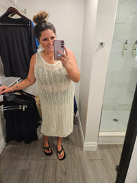 "Travels Well" Knit Sleeveless Cover Up with Tote Bag (Multiple Colors)