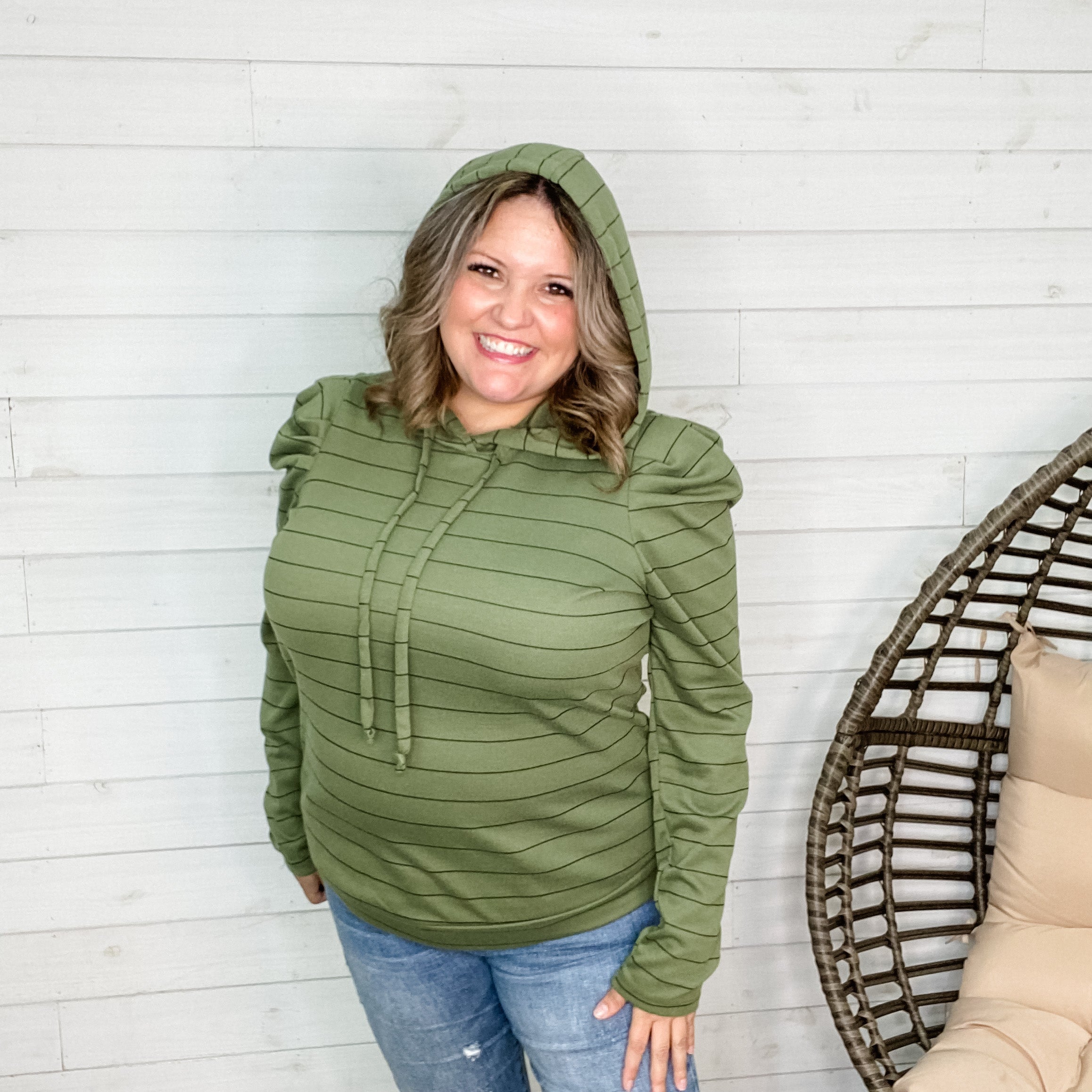 "Robinhood" Lightweight Balloon Sleeve Hoodie-Lola Monroe Boutique