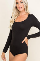 "Rock That Body Right" Bodysuit (Black)-Lola Monroe Boutique