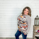 "Rockin" Aztec Print Hoodie-Lola Monroe Boutique