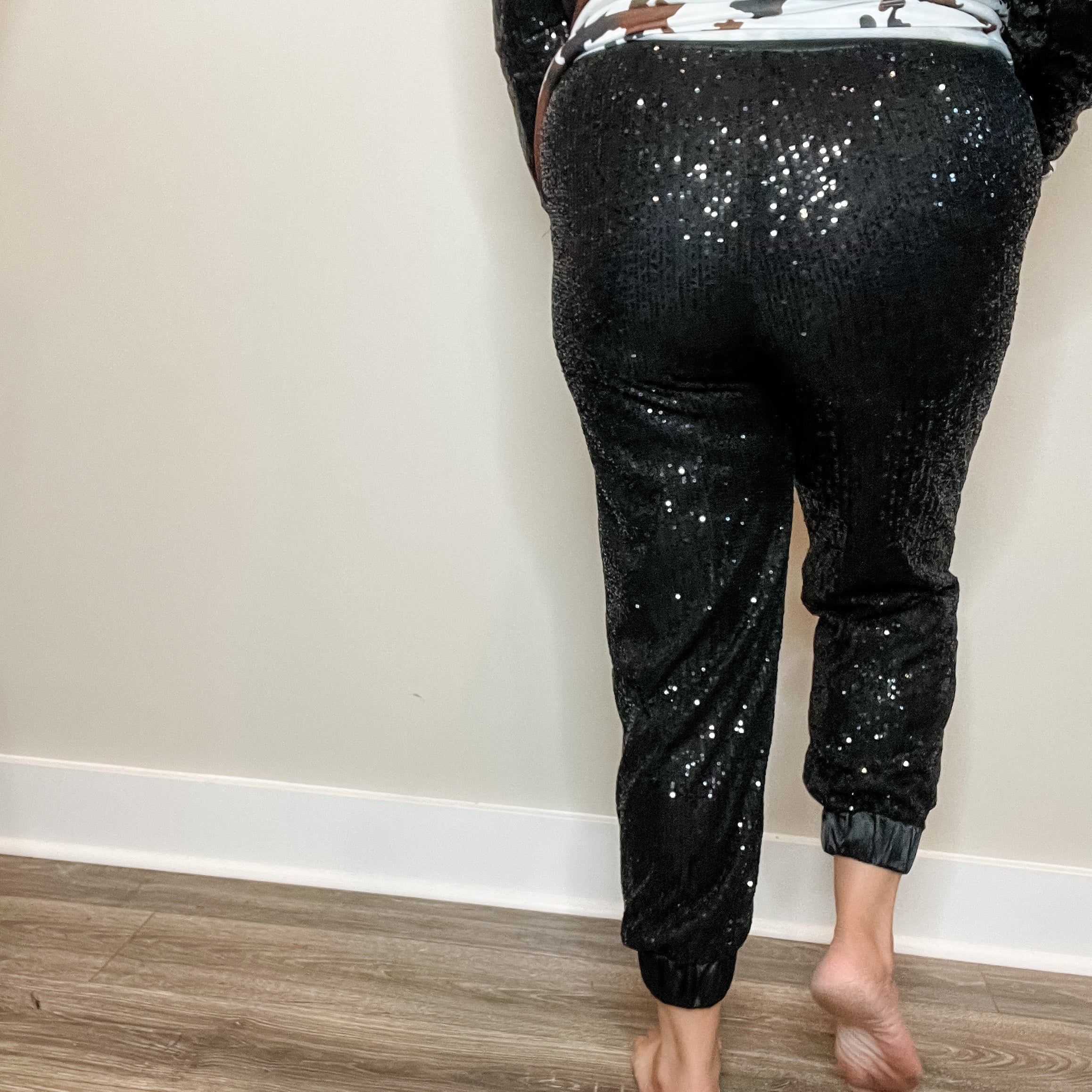 "Rockstar" Sequinned Joggers-Lola Monroe Boutique