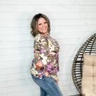 "Ronnie" Long Sleeve Floral V Neck-Lola Monroe Boutique