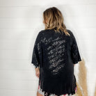 "Roosevelt" Short Sleeve Sparkle Cardigan with Double Ruffle Sleeve (Black)-Lola Monroe Boutique