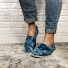 Round Toe Slip On Blue & White Tie Dye-Lola Monroe Boutique