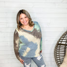 "Rowan" Tie Die Long Sleeve V Neck-Lola Monroe Boutique