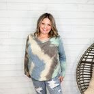 "Rowan" Tie Die Long Sleeve V Neck-Lola Monroe Boutique