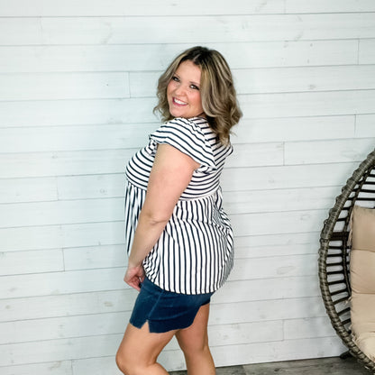 "Sail Away" Ruffle Cap Sleeve Babydoll
