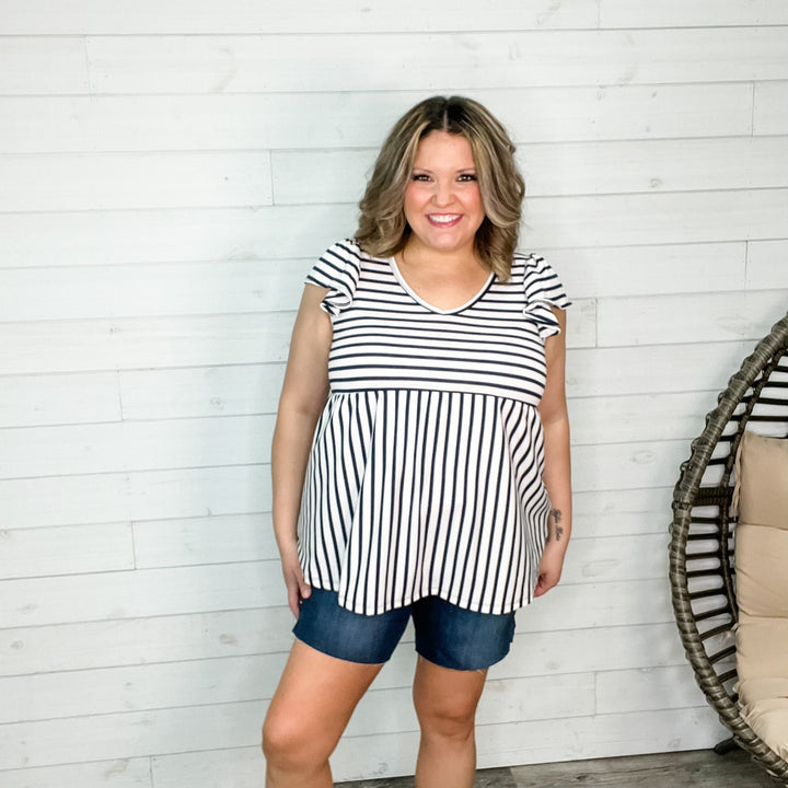 "Sail Away" Ruffle Cap Sleeve Babydoll