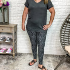 Sassy Grey Animal Print Leggings with Pockets-Lola Monroe Boutique